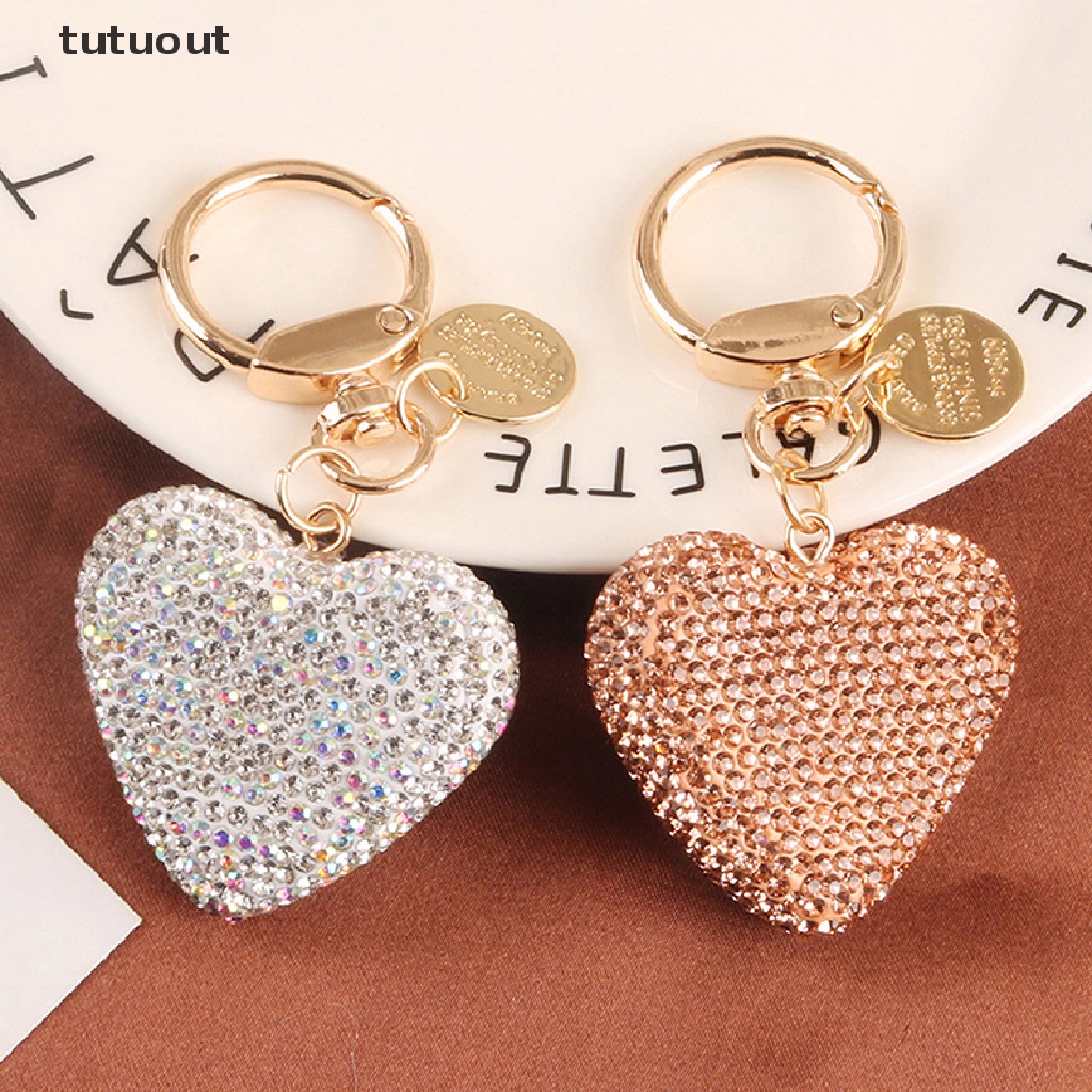 Móc Khóa Hình Trái Tim Đính Đá Thời Trang