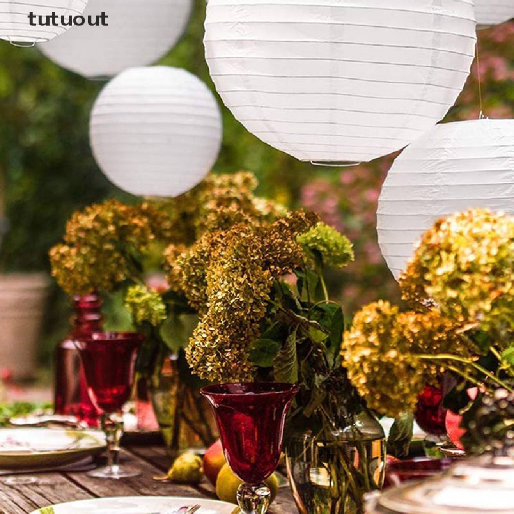 Bộ 20 Lồng Đèn Giấy Tròn Họa Tiết Hoa Trang Trí Tiệc Cưới