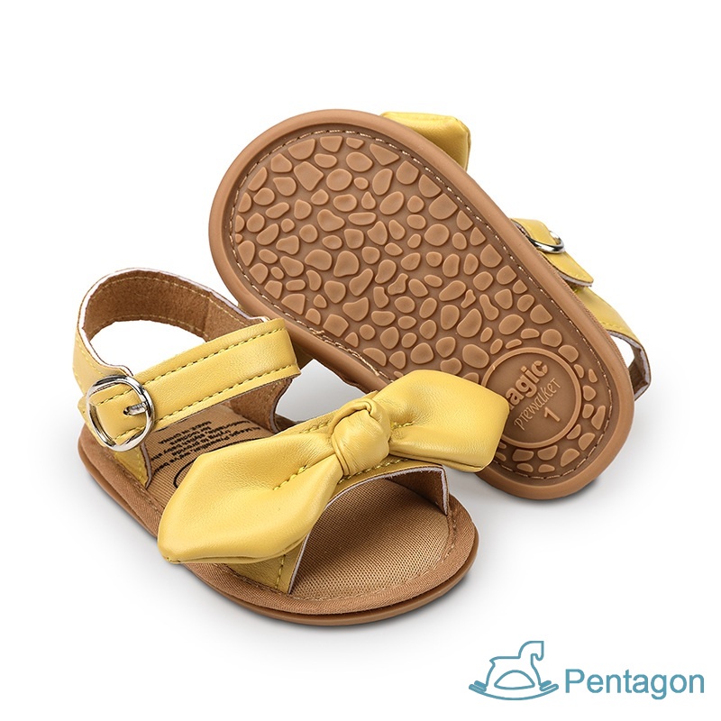 Xăng đan Đế Mềm Chống Trượt Đính Nơ Thời Trang Mùa Hè Cho Bé Gái