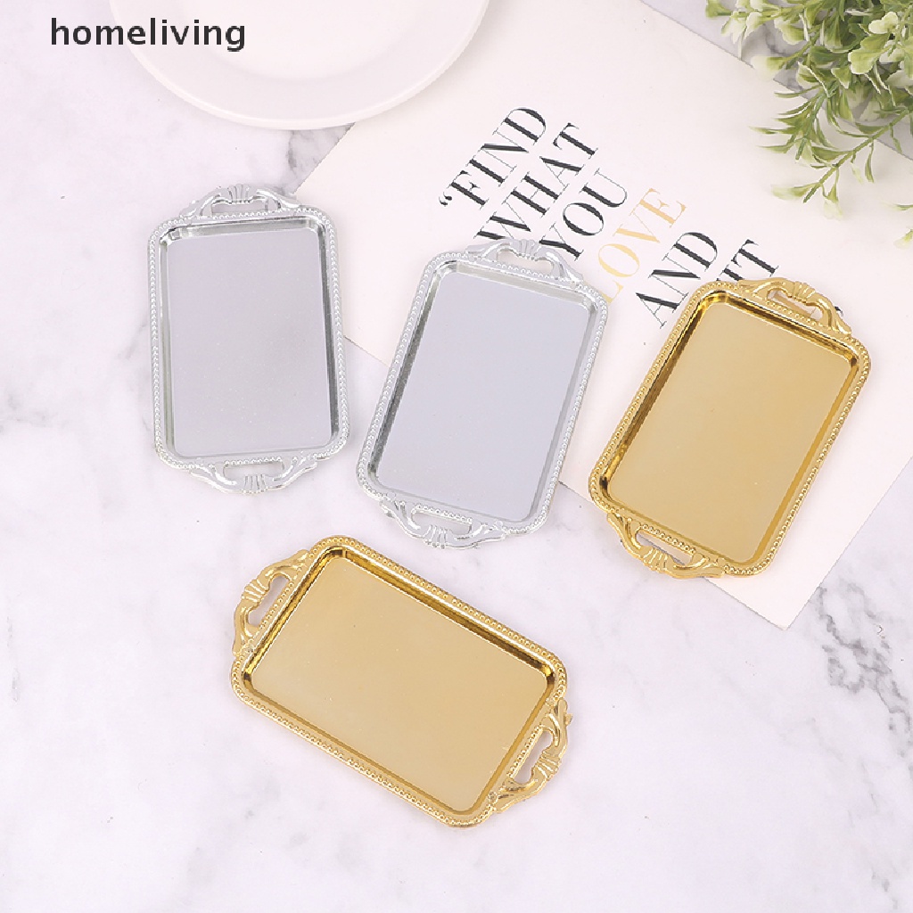 Bộ 2 Khay Trà Mini Bằng Nhựa Dùng Trang Trí Nhà Búp Bê