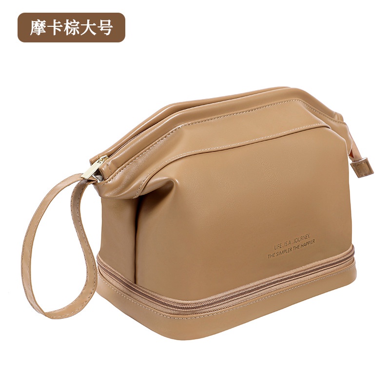 Túi Da JASMIN NOIR PU Hai Ngăn Đựng Đồ Trang Điểm Thiết Kế Dây Rút Tiện Dụng