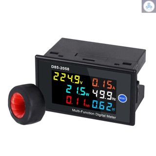 Multi-Function Single Phase Digital Meter LCD Display AC Voltage AC Current Power Frequency Electric Energy Power Factor Measurement Meter Monitor