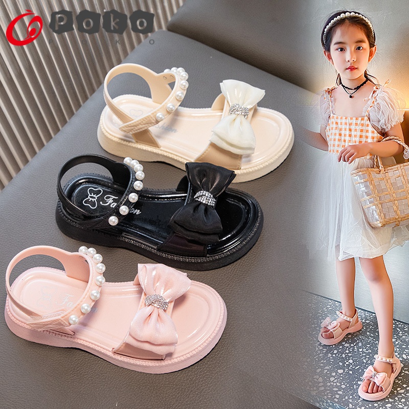 Giày Sandal Đế Mềm Mùa Hè 2023 Phong Cách Công Chúa Cho Bé Gái