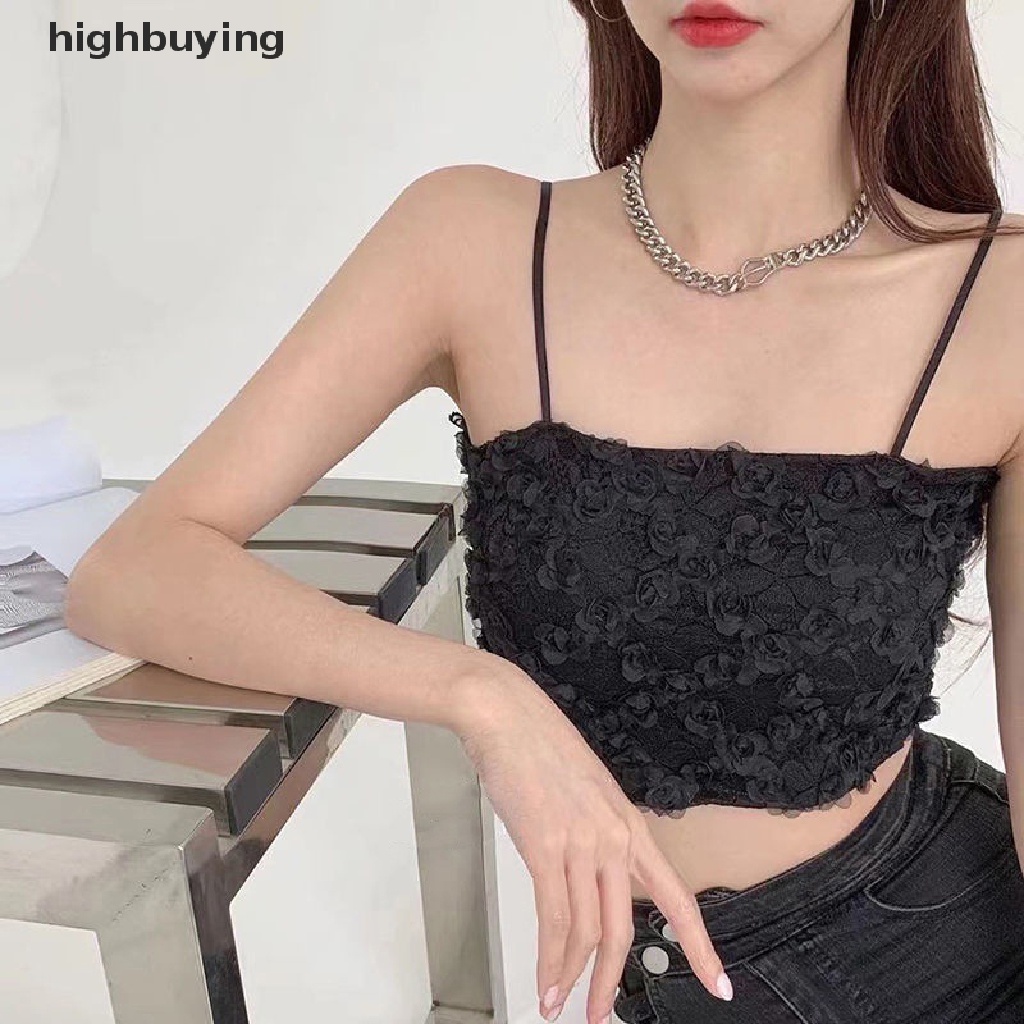 Hbvn Belle Áo Hai Dây Phối Ren Màu Trơn Thanh Lịch Gợi Cảm Mùa Hè Kiểu Pháp Cho Nữ