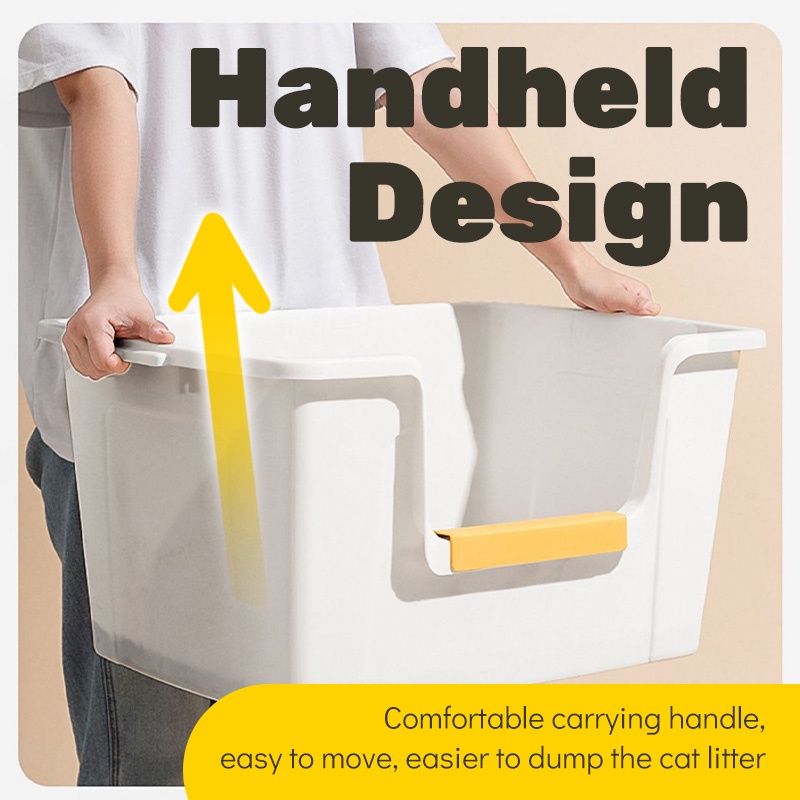 HamshMoc Hộp Đi Vệ Sinh Chống Văng Nước Cho Mèo Cỡ Nhỏ Vừa Lớn