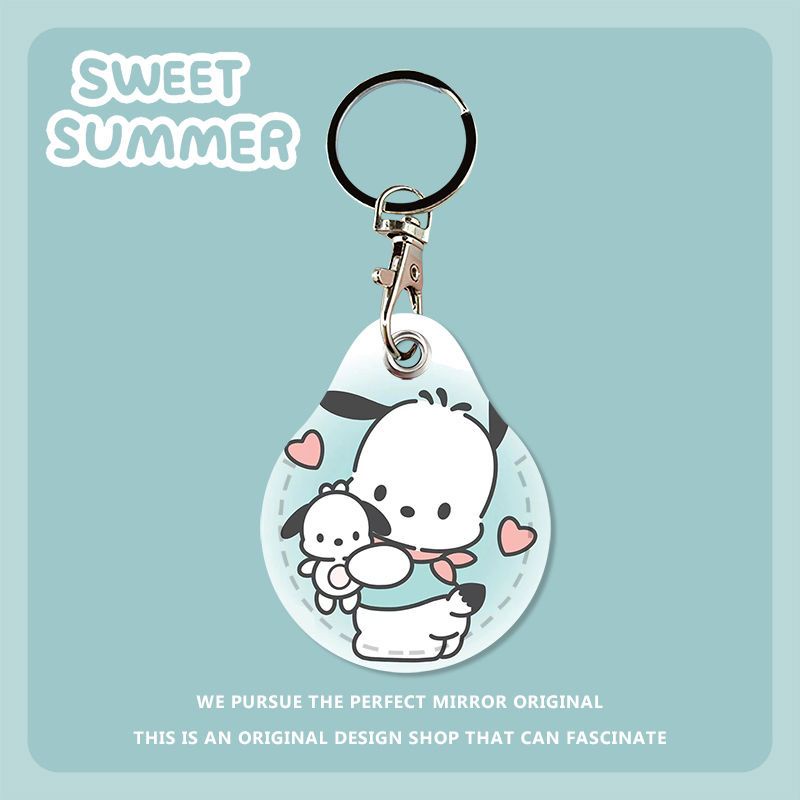 Pacha Móc Khóa Đựng Thẻ Truy Cập Cún Pacha Mini Bằng Da Hình Giọt Nước Dễ Thương Có Thể Giọt Nước