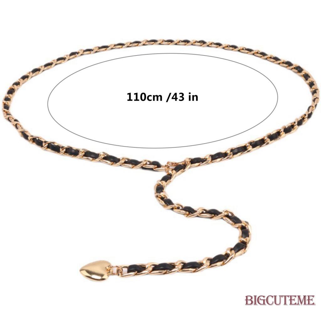 Thắt Lưng Dây Xích Kim Loại Mặt Hình Hoa / Trái Tim Có Thể Điều Chỉnh Cho Nữ