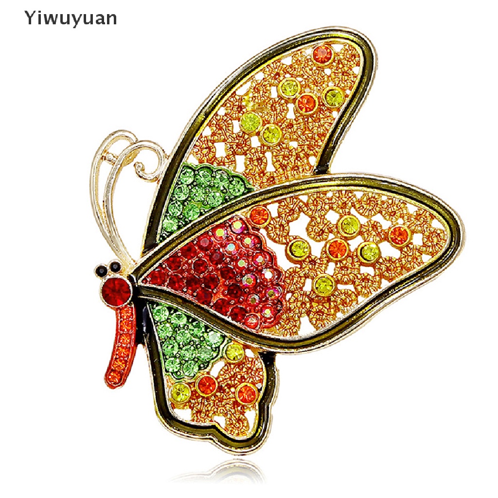 < Yiwuyuan > Trâm Cài Áo Hình Bướm Đính Đá Thời Trang Dự Tiệc Cho Nữ