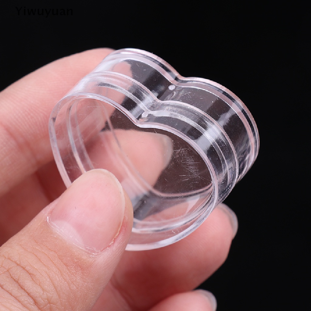 < Yiwuyuan > Set 10 Hũ Nhựa Rỗng Trong Suốt Đựng Kem Mini Hình Trái Tim