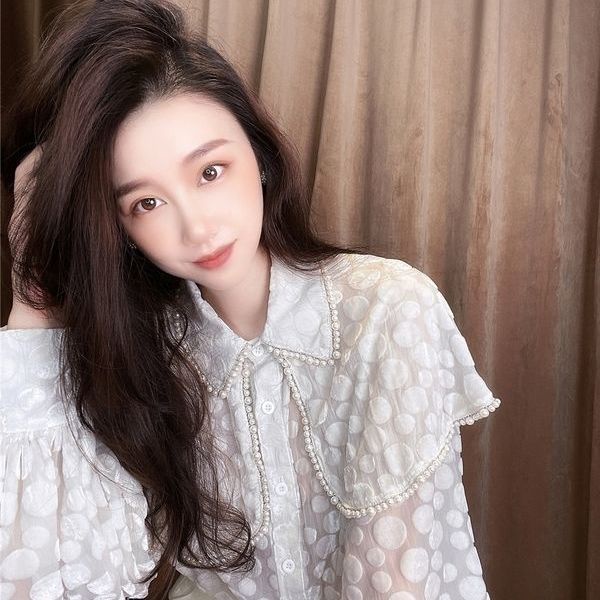 Áo Choàng Sơ Mi Vải Nhung Dáng Rộng Họa Tiết Chấm Bi Đính Ngọc Trai Thời Trang Mùa Xuân Kiểu Mới Cho Bạn Gái