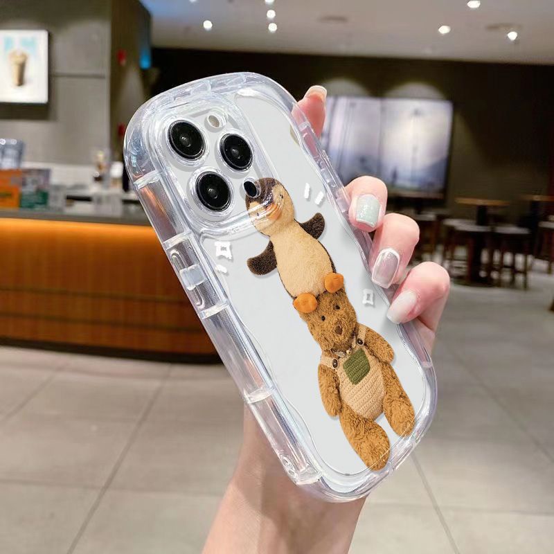 ✅Ốp Điện Thoại Mềm Trong Suốt Chống Sốc Hình Gấu / Chim Cánh Cụt Cho Iphone 13 711 / 8p / xr / 1412 promax