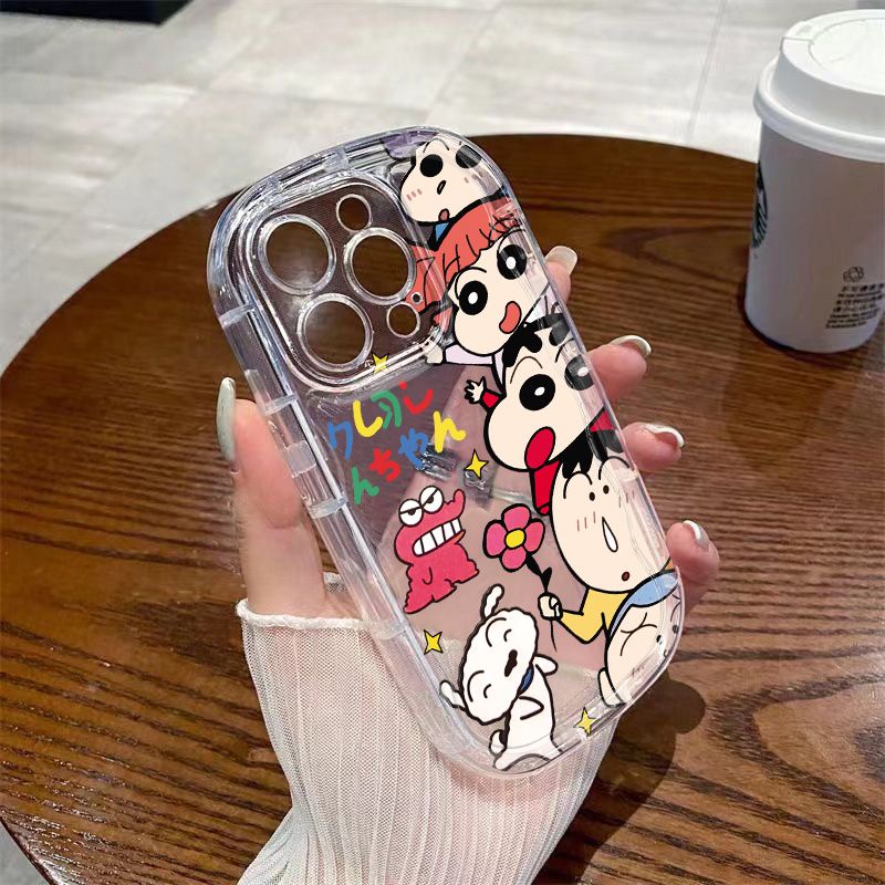 ✅Ốp Điện Thoại Mềm Trong Suốt Chống Sốc Hình Shin-Chan / Khủng Long Cho Iphone14 / promaxxr 11xs / 8p 71213