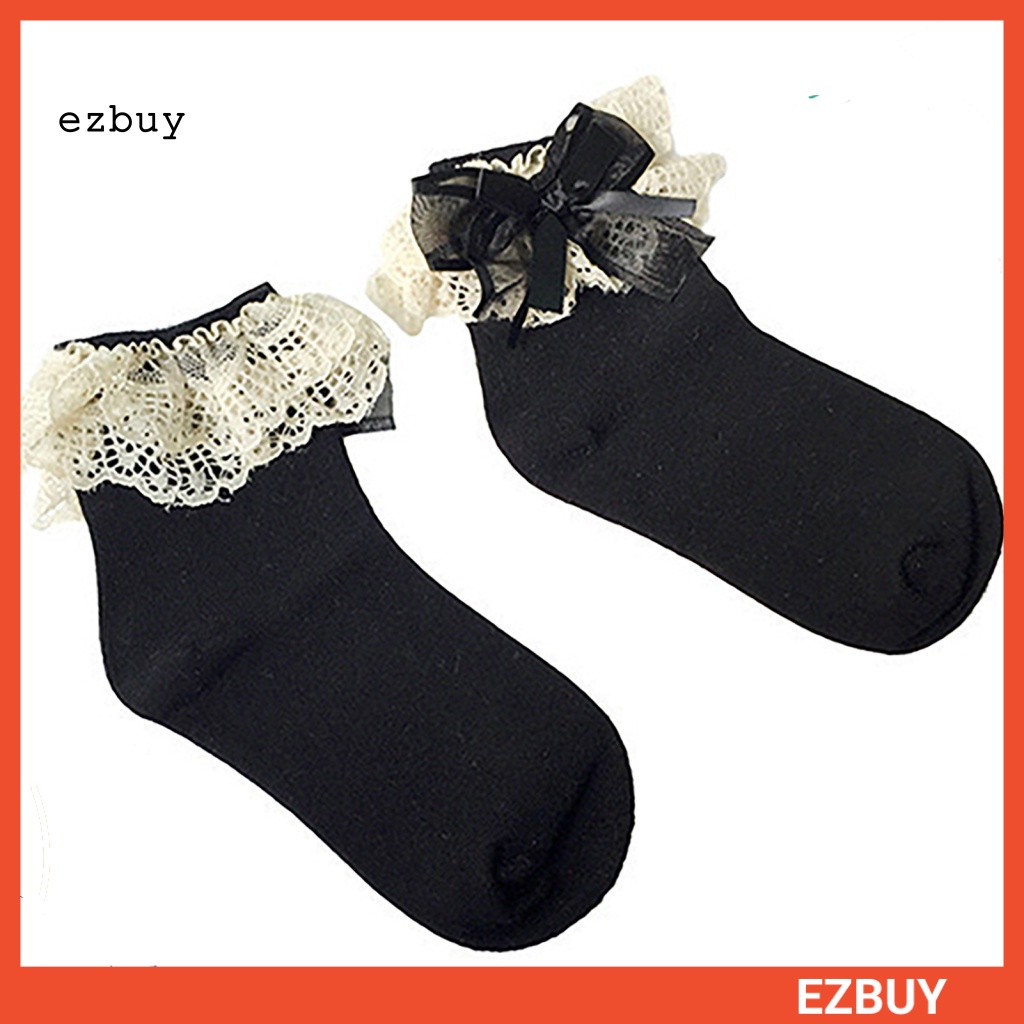 Vớ Công Chúa Phối Ren Đính Nơ Thời Trang Mùa Xuân Xinh Xắn Cho Bé Gái