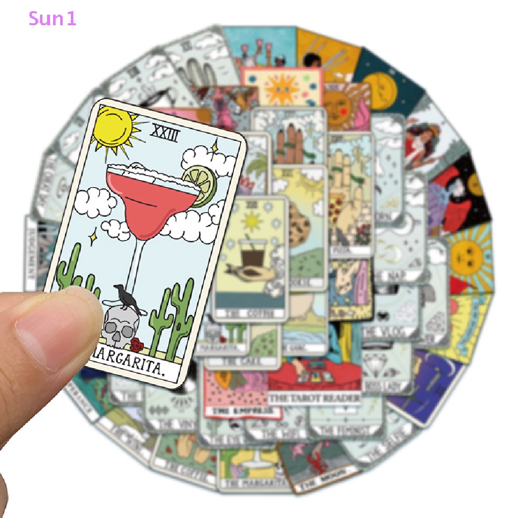 Set 50 Tấm Hình Dán Bài Tarot Chống Thấm Nước Độc Đáo