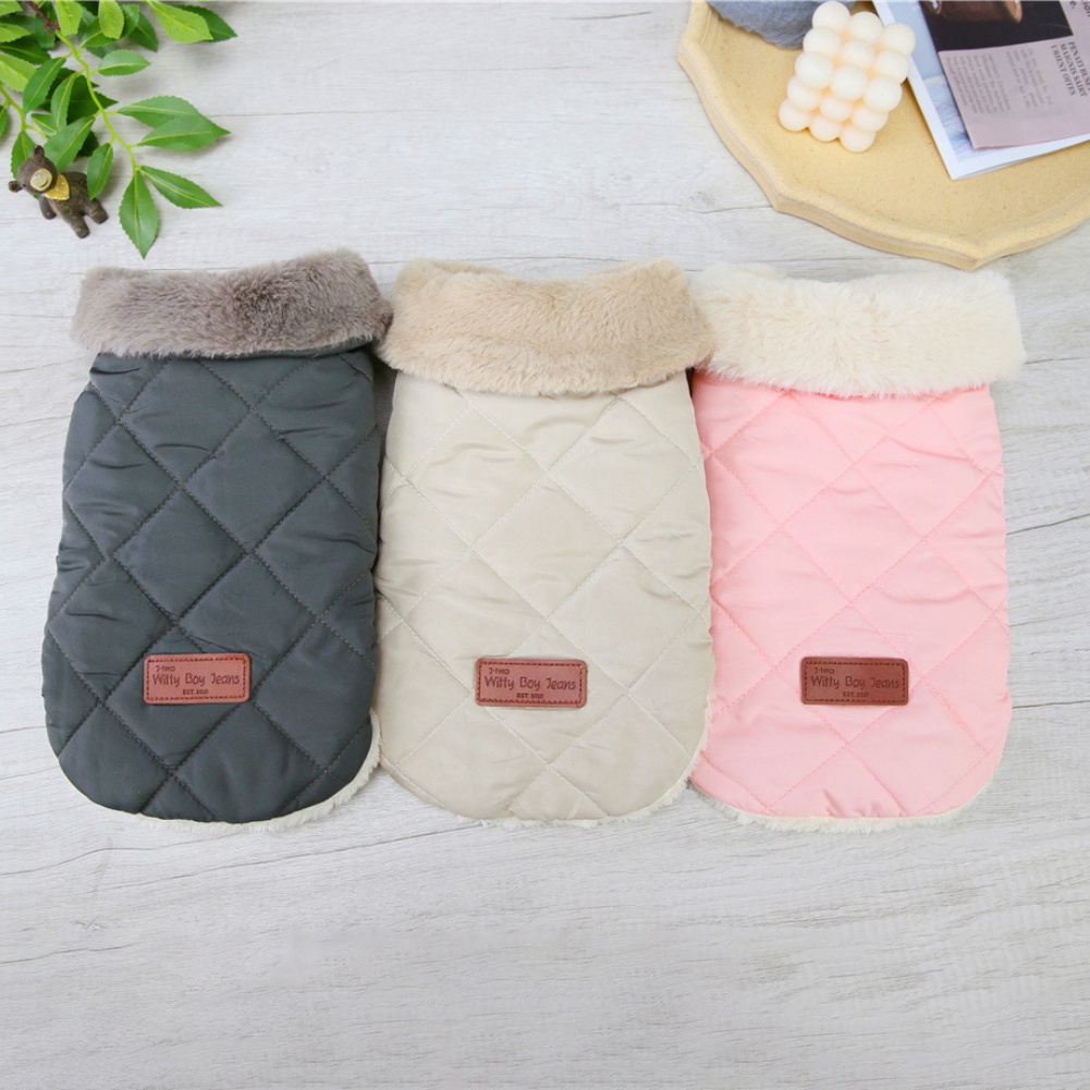 Áo Khoác Giữ Ấm Cổ Phối Lông Thời Tiết Lạnh Cho Thú Cưng