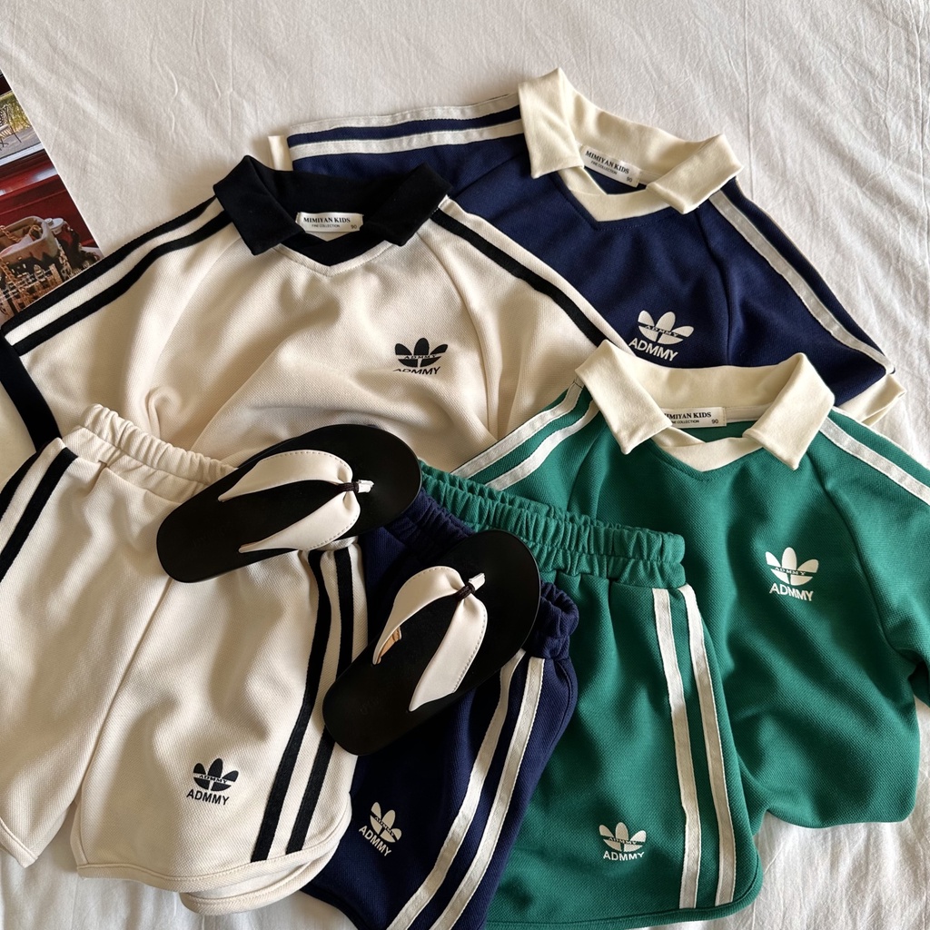 Bộ Áo Thun Cotton Tay Ngắn + Quần Lửng Phong Cách Hàn Quốc Thời Trang Mùa Hè Mới Dành Cho Bé Trai Gái (80-140) 2023