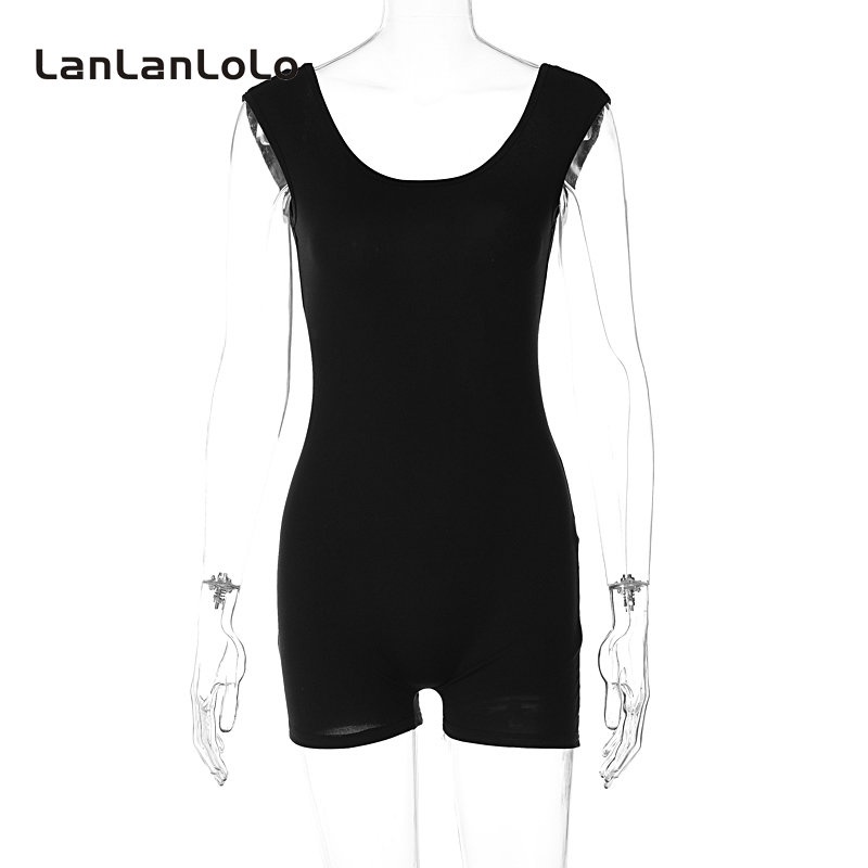 Jumpsuit ngắn LanLanLoLo hở lưng màu sắc thời trang quyến rũ cho nữ