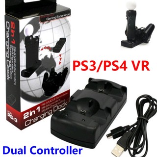 Đế sạc 2 trong 1 cổng usb kép cho tay cầm điều khiển chơi game ps3 / ps4 vr sony playstation