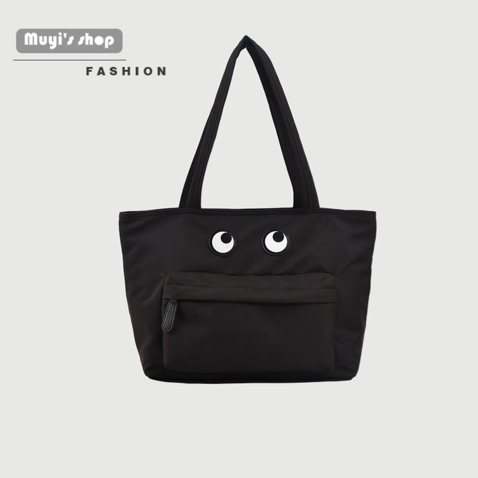 Túi Bucket Đeo Vai Sức Chứa Lớn Họa Tiết Đôi Môi Vui Nhộn Thời Trang