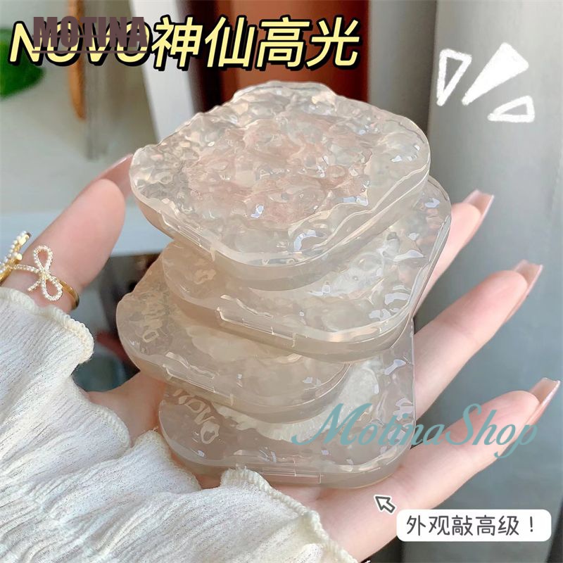 Phấn Nén Bắt Sáng Tạo Khối Ba Chiều NOVO Ánh Ngọc Trai Sáng Bóng Tự Nhiên Lâu Trôi