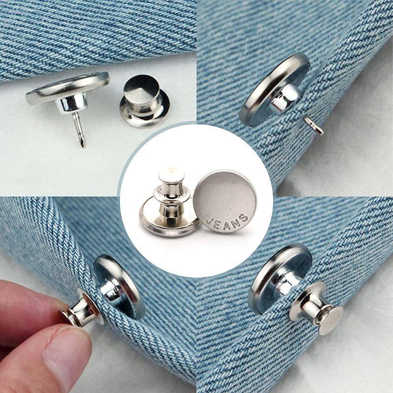 Bộ 5 Nút Kim Loại Thay Thế Tái Sử Dụng Cho Quần Jean