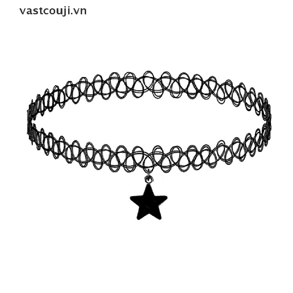 Vòng Cổ Choker Màu Đen Mặt Hình Ngôi Sao Thời Trang Cho Nữ