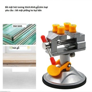 Ê tô mini để bàn đế hít xoay 360 độ