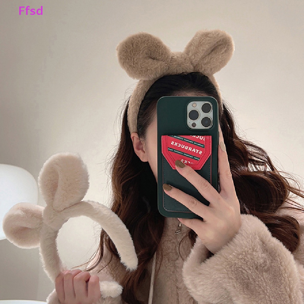 1 Băng Đô Tai Thỏ Bằng Lông Nhung Màu Trơn Dành Cho Nữ