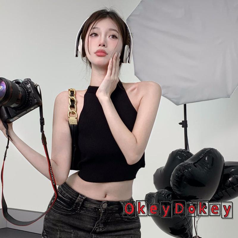 Áo Croptop Hở Lưng Bằng Lụa Lạnh Thời Trang Mùa Hè Cho Nữ