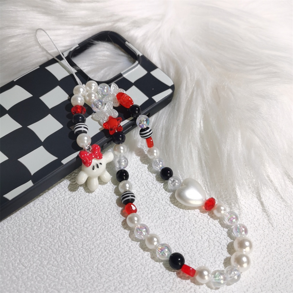 Dây Treo Điện Thoại Di Động Dạng Chuỗi Hạt Acrylic Nhiều Màu Chống Thất Lạc Hình Minnie Dễ Thương