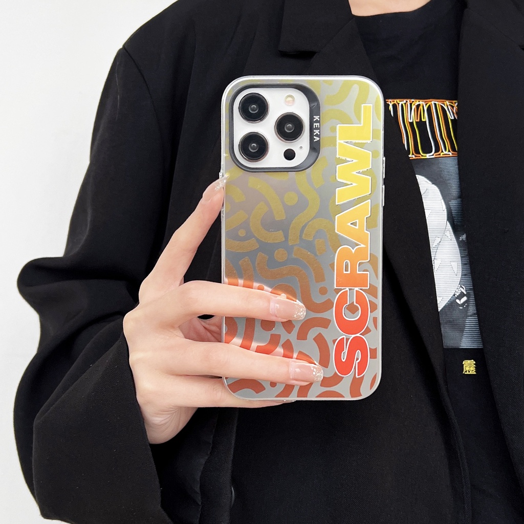 Ốp Điện Thoại Silicon Mềm Trong Suốt In Chữ Hai Mặt Màu Gradient Thời Trang Chống Rơi Cho iPhone 14 13 12 Pro Max