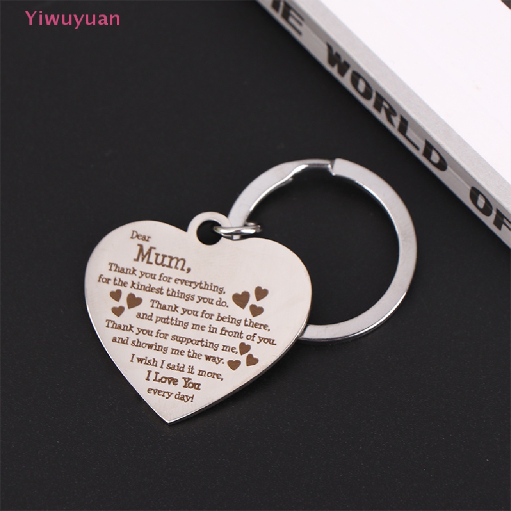 1 Móc Khóa Hình Trái Tim Bằng Thép Không Gỉ Mới