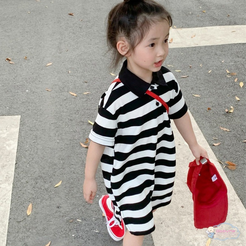 Đầm Công Chúa Họa Tiết Kẻ Sọc Phong Cách Hàn Quốc Xinh Xắn Thời Trang Cho Bé Gái