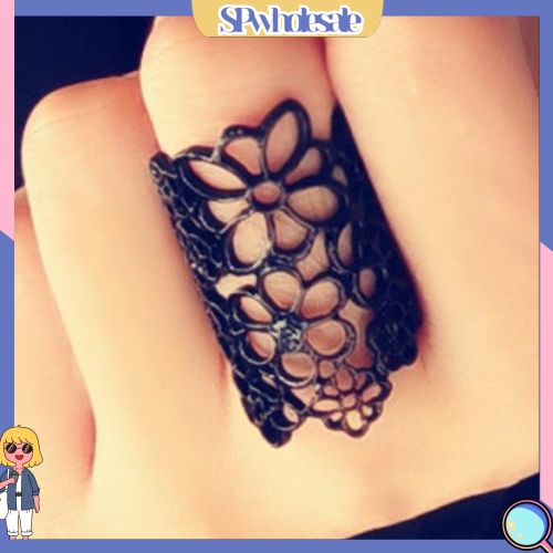 <SPwholesale> Nhẫn Hở Hợp Kim Hình Hoa Có Thể Điều Chỉnh Kích Cỡ Thời Trang Dành Cho Nữ