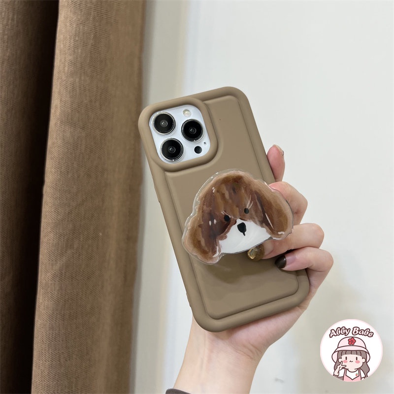 Ốp Điện Thoại TPU Mềm Chống Mồ Hôi In Hình Cún Có Giá Đỡ Cho Iphone 14 Pro Max 11 12 11 Pro Max X XS