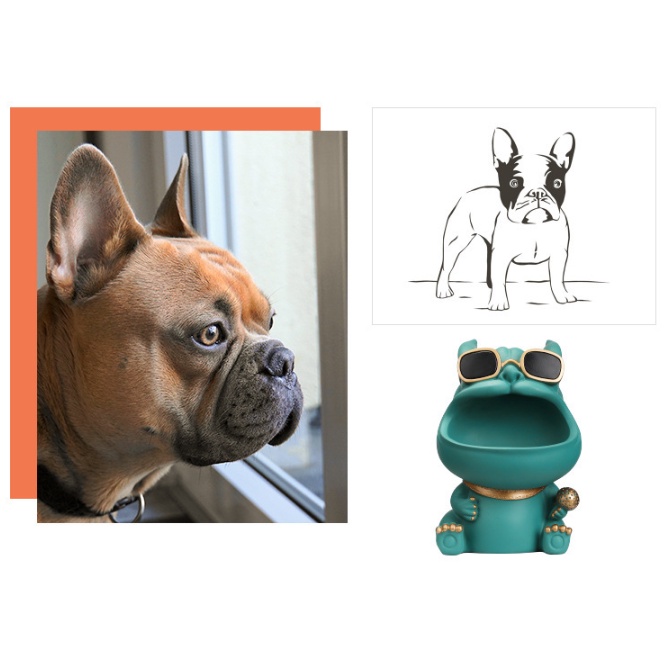 [Có sẵn] [Hỏa tốc] Tượng chó/cún may mắn - Phong Cách Châu Âu Cá Tính Trang Trí Nhà Cửa Bulldog