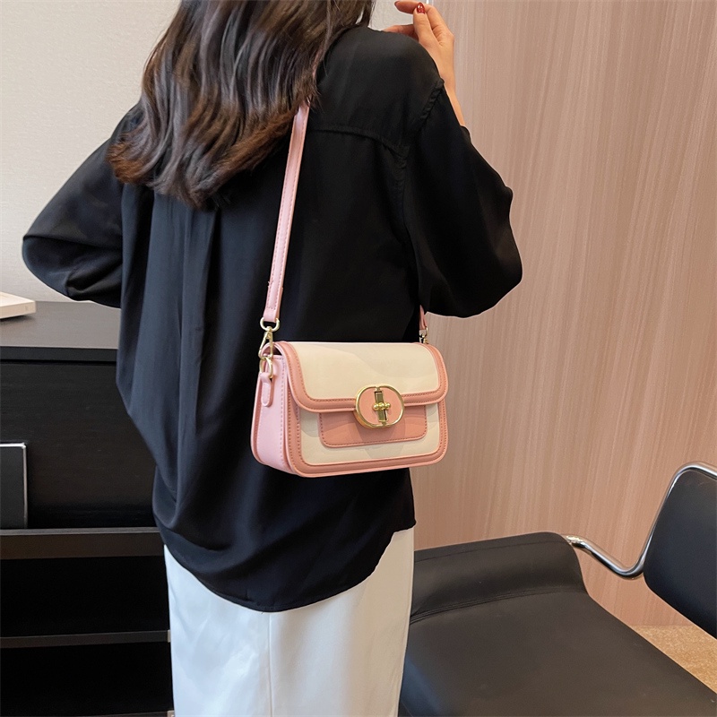 Túi Đeo Vai Hình Vuông Màu Sắc Đơn Giản Chất Lượng Cao Phong Cách retro Dành Cho Nữ