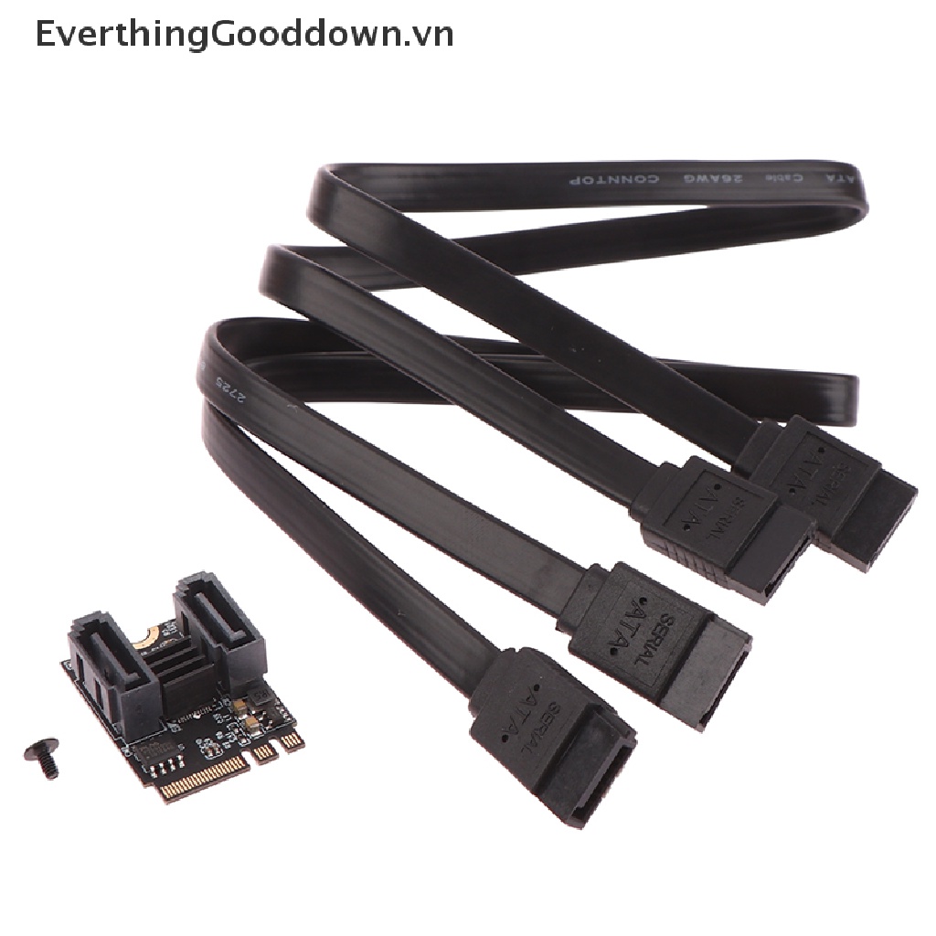 Everthinggooddown 1 Bộ Thẻ Mở Rộng M2 Sang SATA 3.0 Kèm Cáp Chìa Khóa A + E WIFI