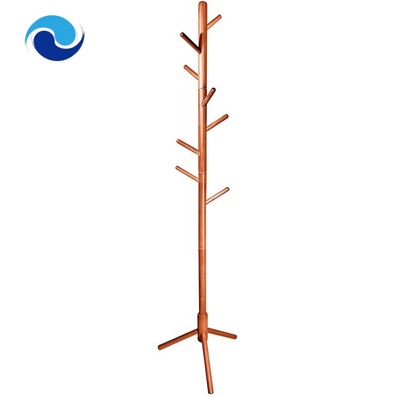Giá Đỡ Áo Khoác Bằng Gỗ Có Móc Treo Không Cần Khoan Lỗ Màu Nâu Cho Áo Khoác Quần Áo Mũ Trong Phòng Ngủ
