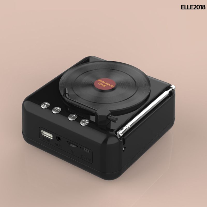 Hàng Có Sẵn Máy Thu Âm Vinyl Nguyên Tử Loa Bluetooth Đài Phát Thanh Âm Thanh Cổ Điển Sáng Tạo Elle