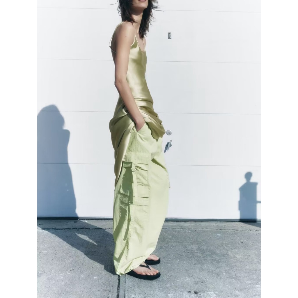 Đầm Hở Lưng Chất Liệu Satin Thời Trang Mùa Hè ZARA 7102345