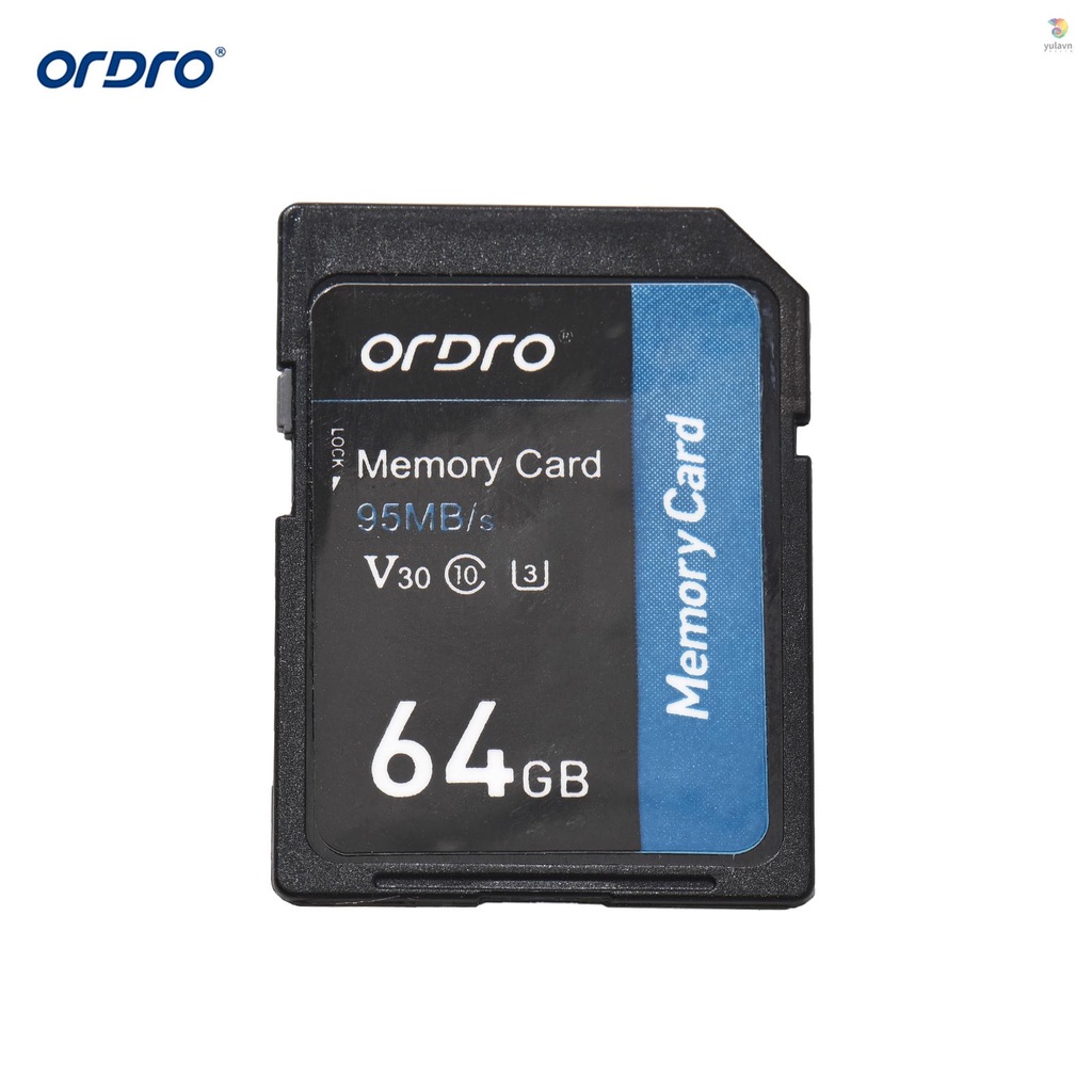 Thẻ Nhớ ORDRO 64GB V30 Class 10 SD Card 95MB / s Tốc Độ Cao Cho Máy Quay Phim Kỹ Thuật Số