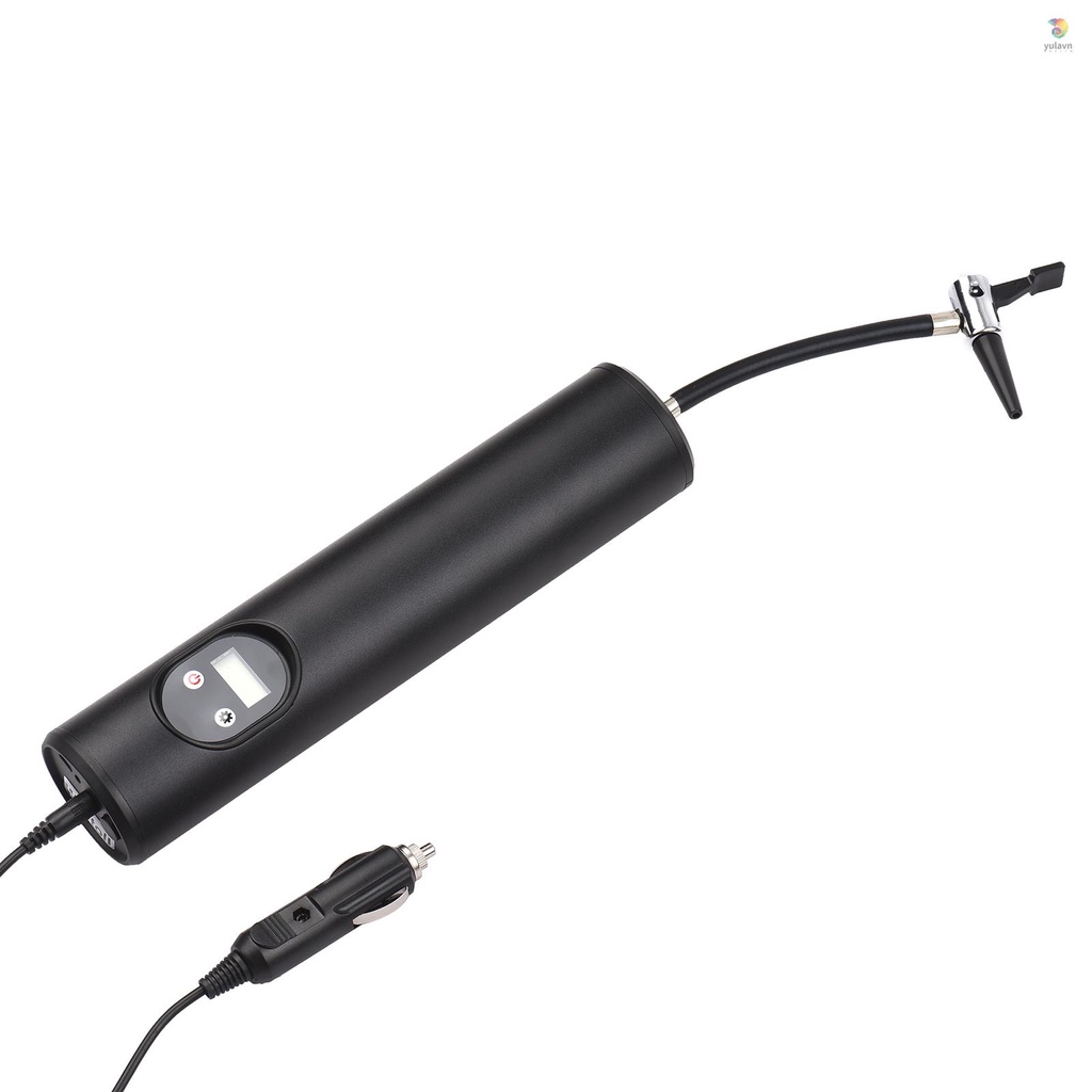 Máy Bơm Lốp Xe Hơi Mini 12V 150 PSI Màn Hình LCD Kỹ Thuật Số Có Đèn LED Sạc Pin 2000mAh