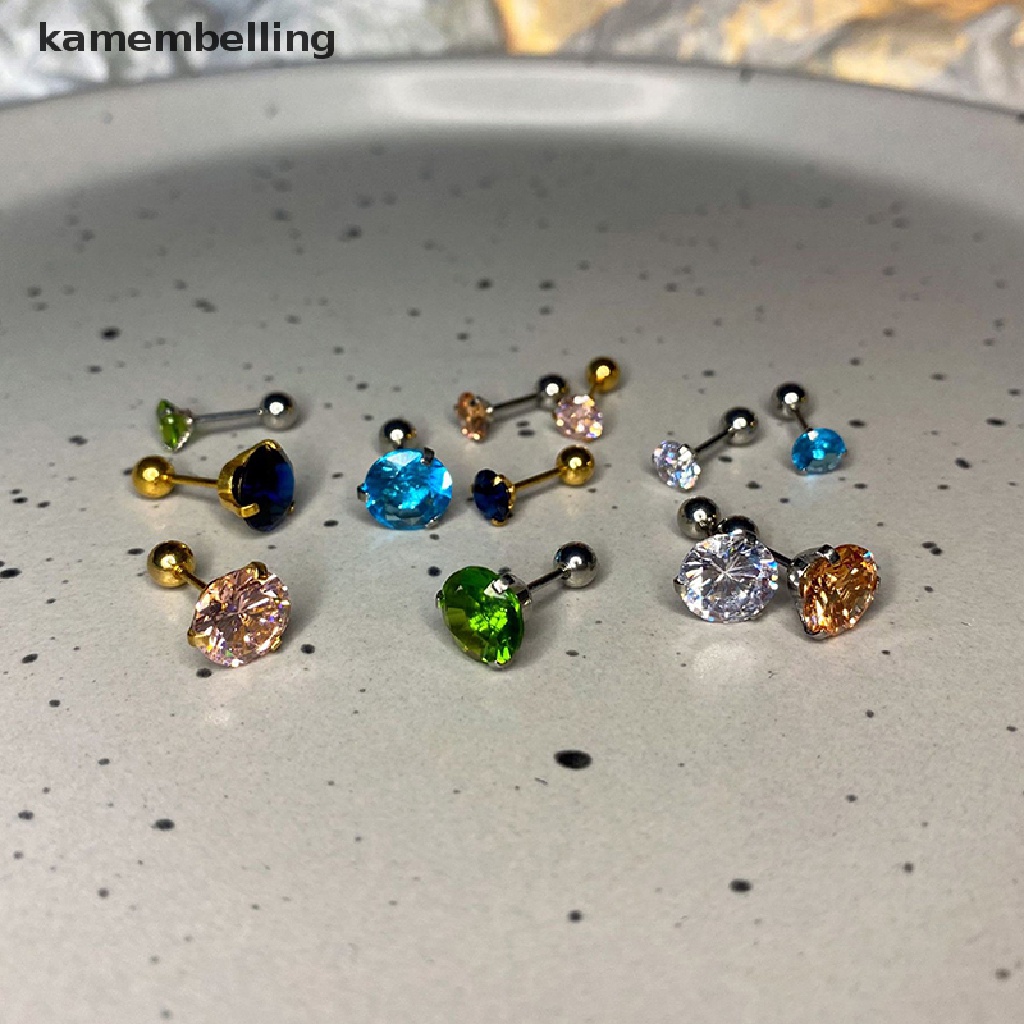 1 Khuyên Tai Đính Đá Thời Trang Nữ Tính 5 / 8mm