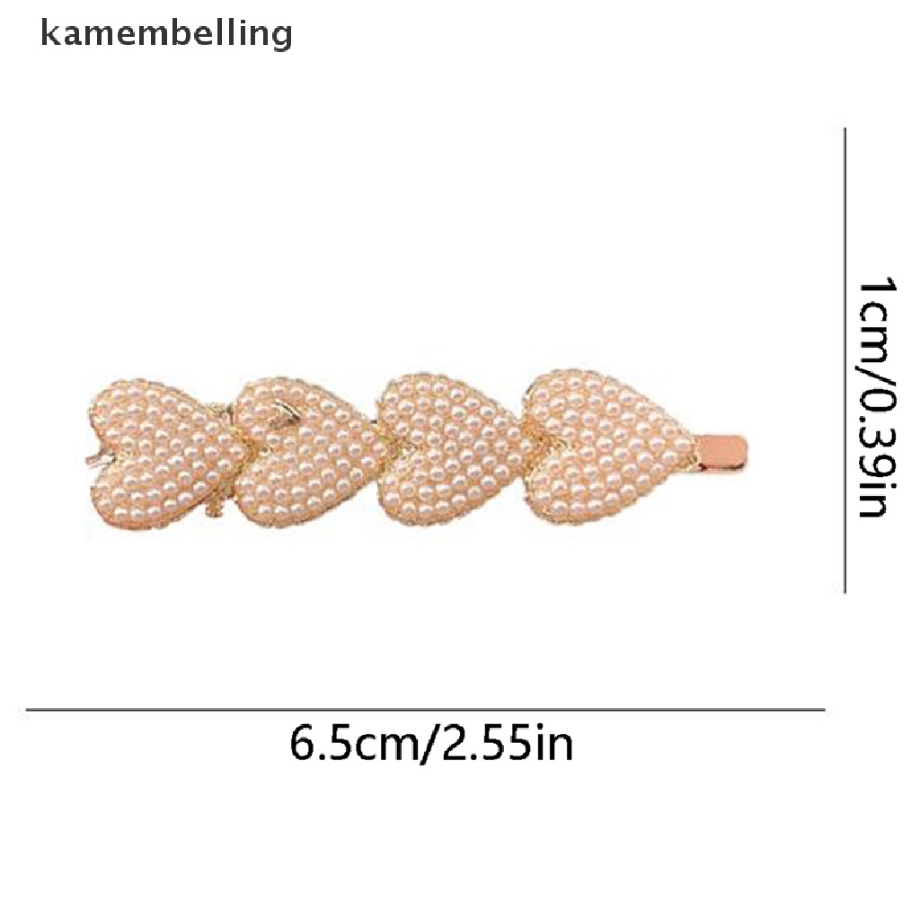 Kẹp Tóc Hình Trái Tim Đính Ngọc Trai Phong Cách Hàn Quốc Cho Nữ