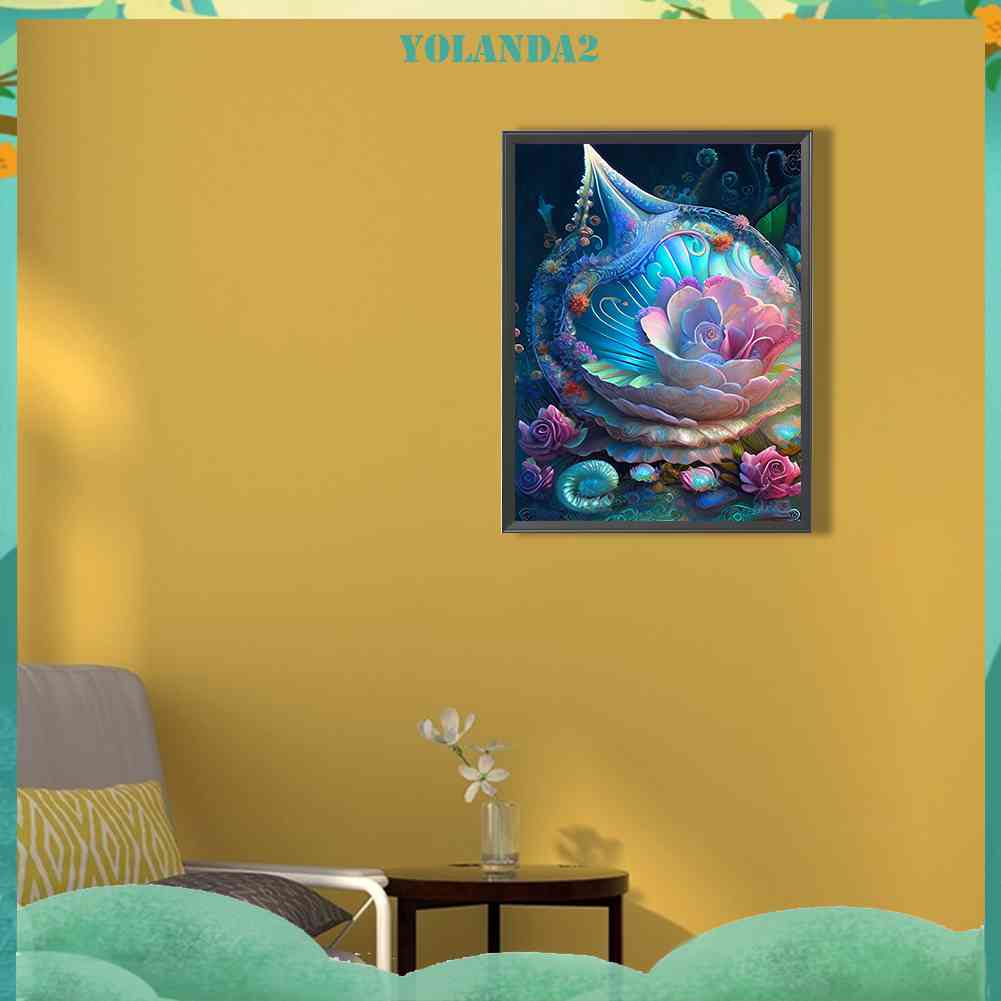 Bộ Tranh Đính Đá 5D Họa Tiết Vỏ Sò Độc Đáo DIY Dùng Trang Trí Nhà Cửa