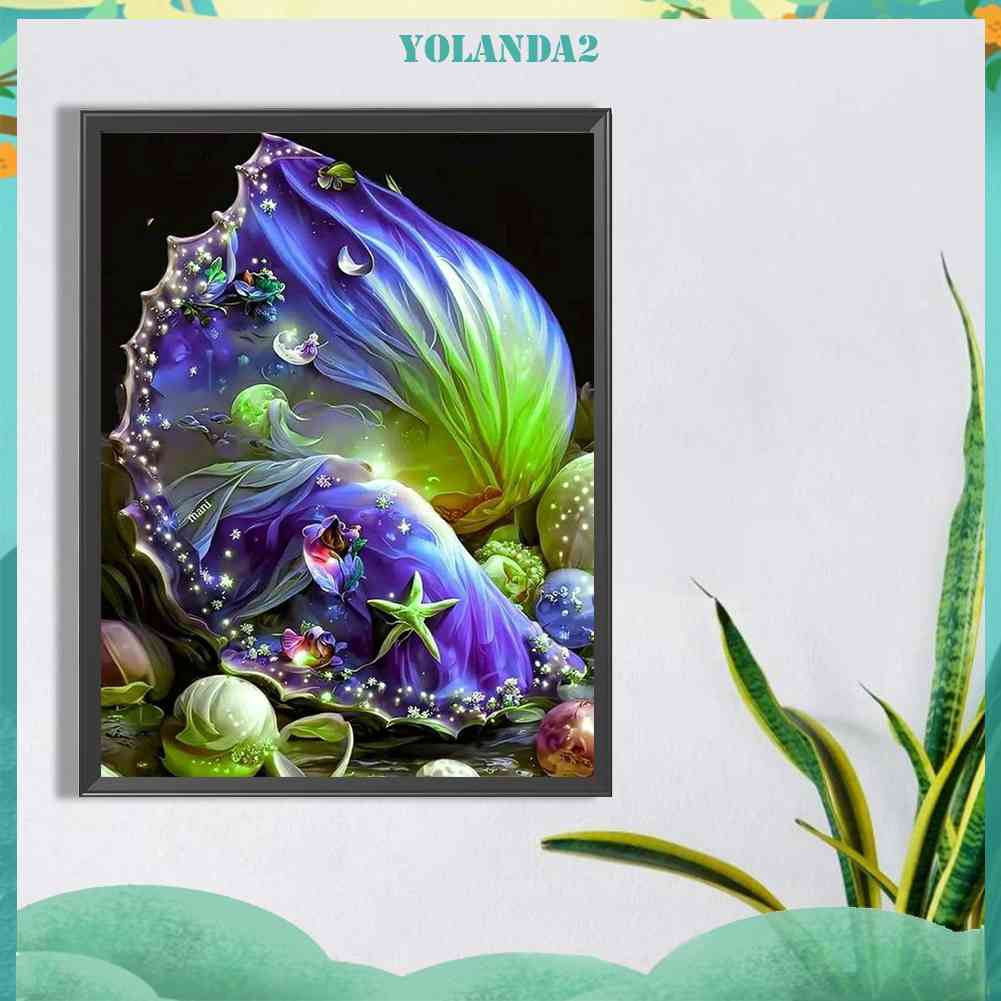 Bộ Tranh Đính Đá 5D Họa Tiết Vỏ Sò Độc Đáo DIY Dùng Trang Trí Nhà Cửa