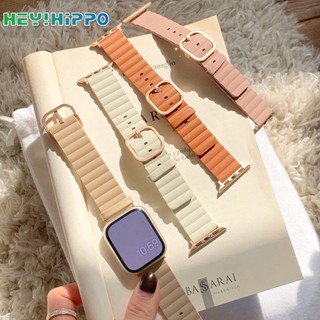 Dây Đeo Bằng Da Có Khóa Vuông 49mm Cho iwatch ultra 8 se 7 6 5 4 3 45mm 41mm 44mm 40mm 42mm 38mm