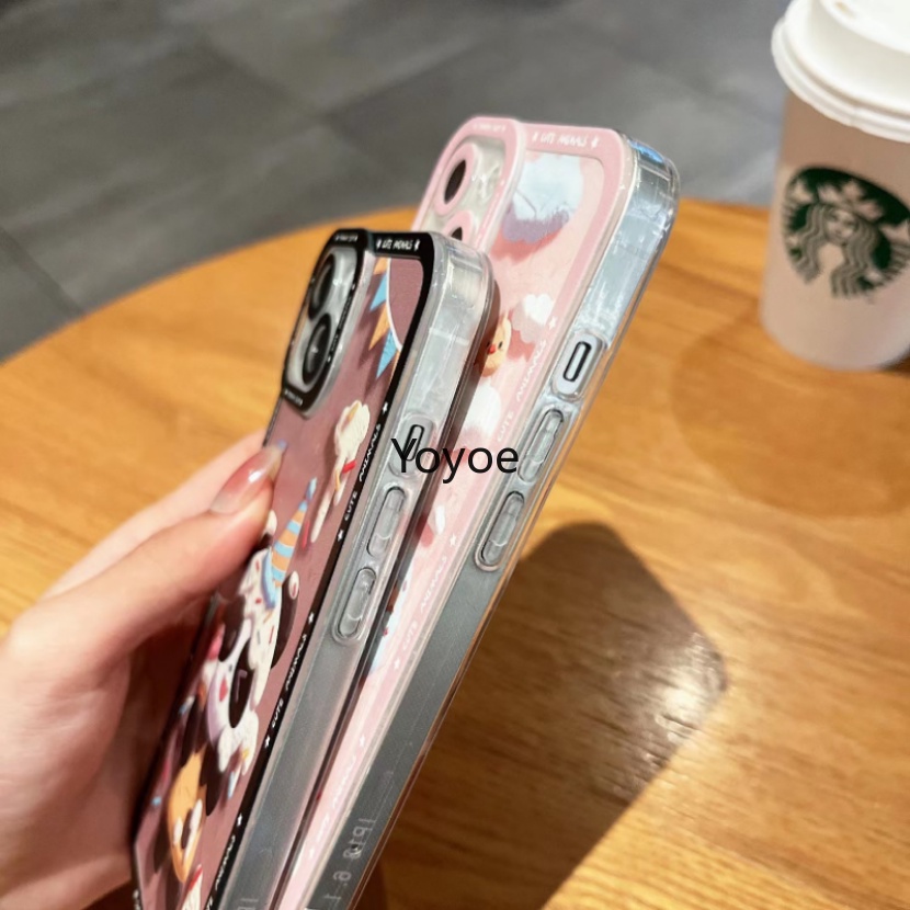 Ốp Điện Thoại Silicone Mềm Trong Suốt Chống Sốc In Hình Gấu Trúc Cho iPhone 14 13 12 11 Pro Max Plus 7 8 Plus SE