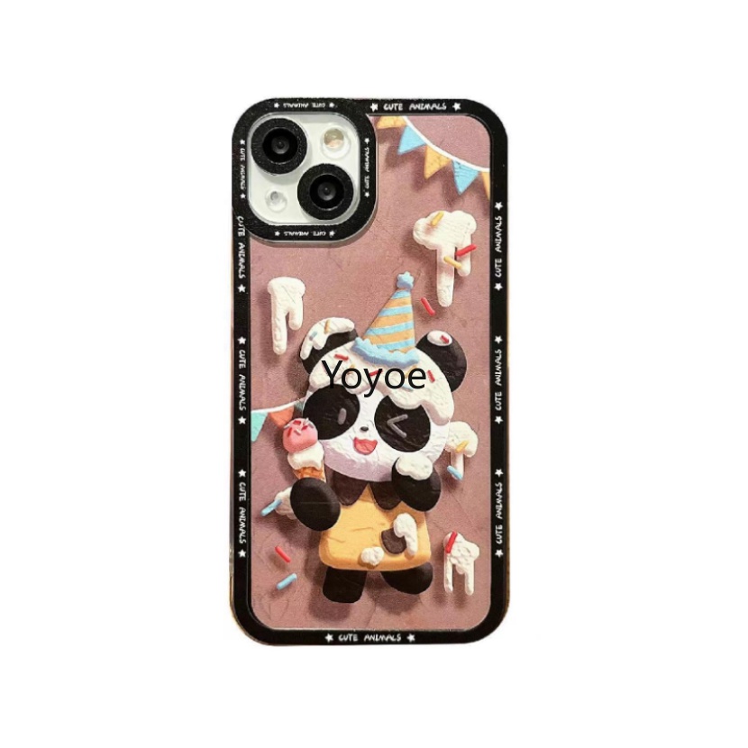 Ốp Điện Thoại Silicone Mềm Trong Suốt Chống Sốc In Hình Gấu Trúc Cho iPhone 14 13 12 11 Pro Max Plus 7 8 Plus SE